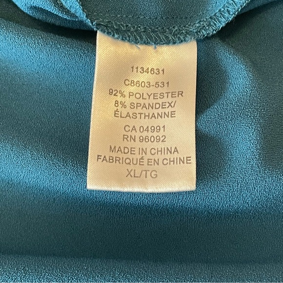 HILARY RADLEY Teal Turquoise Blue Long Sleeve Blouse Size XL - Picture 8 of 14
